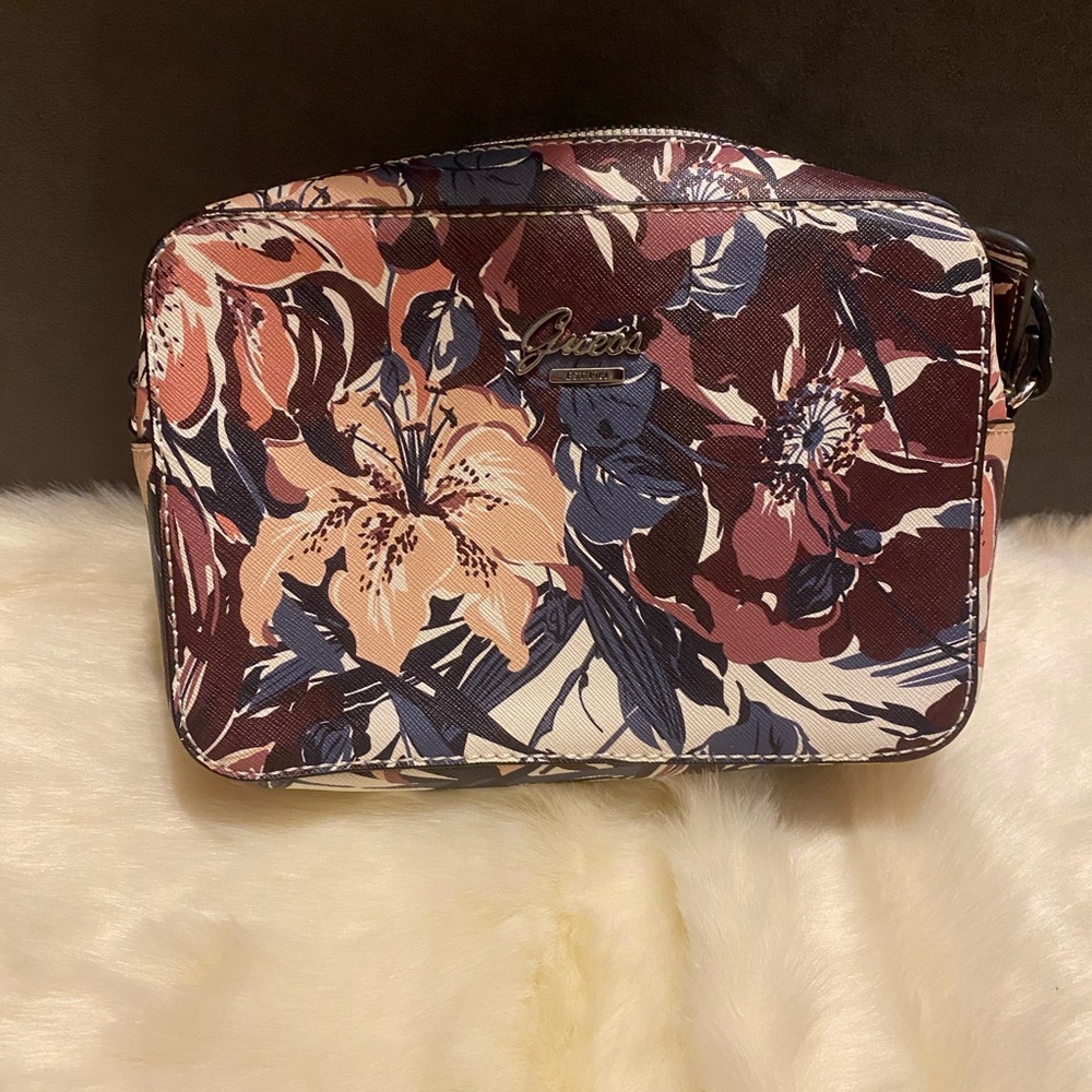 Guess Dark Floral Crossbody Bag